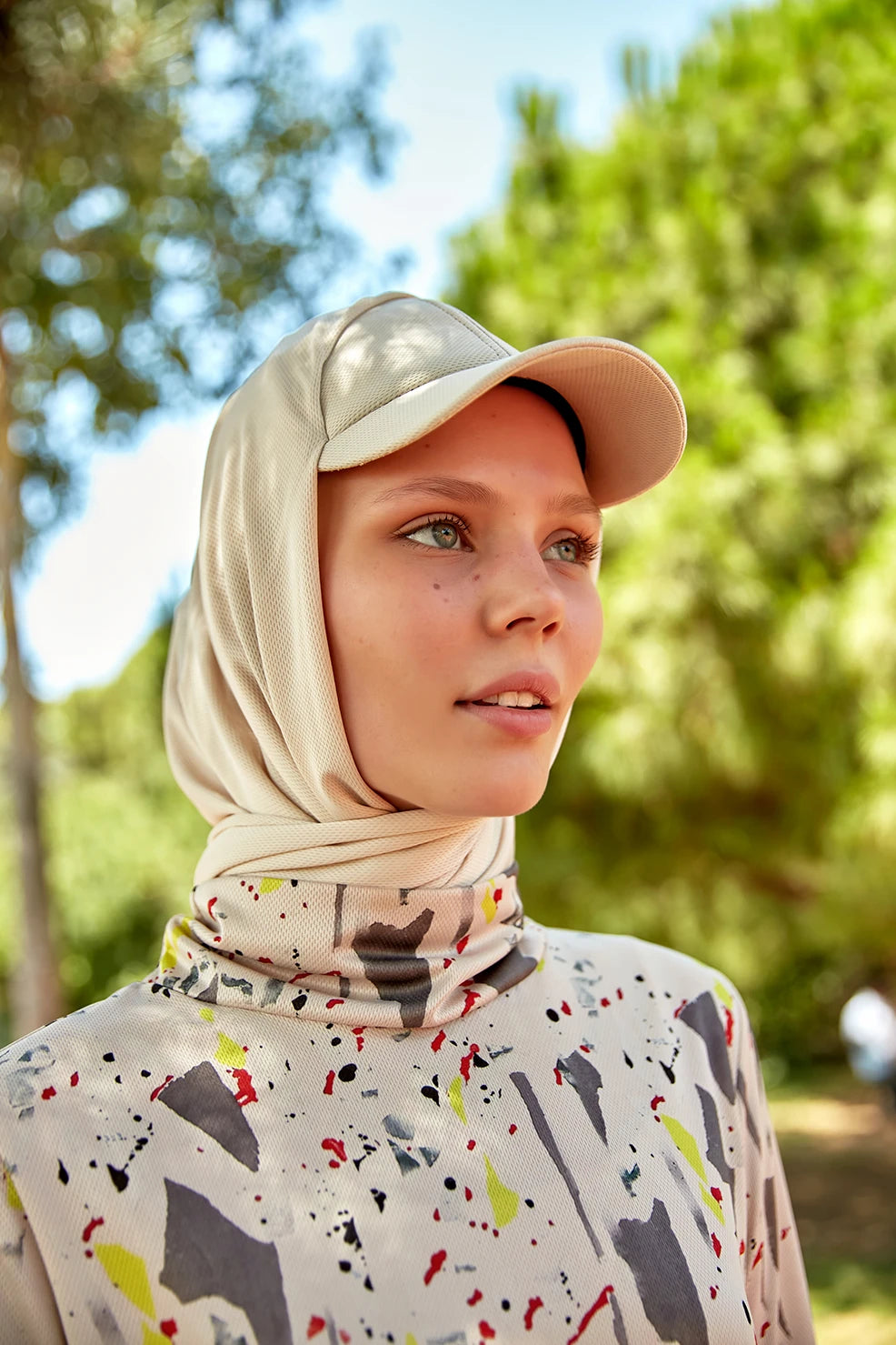 STYLE-HIJAB Kepli Spor Şal - Bej
