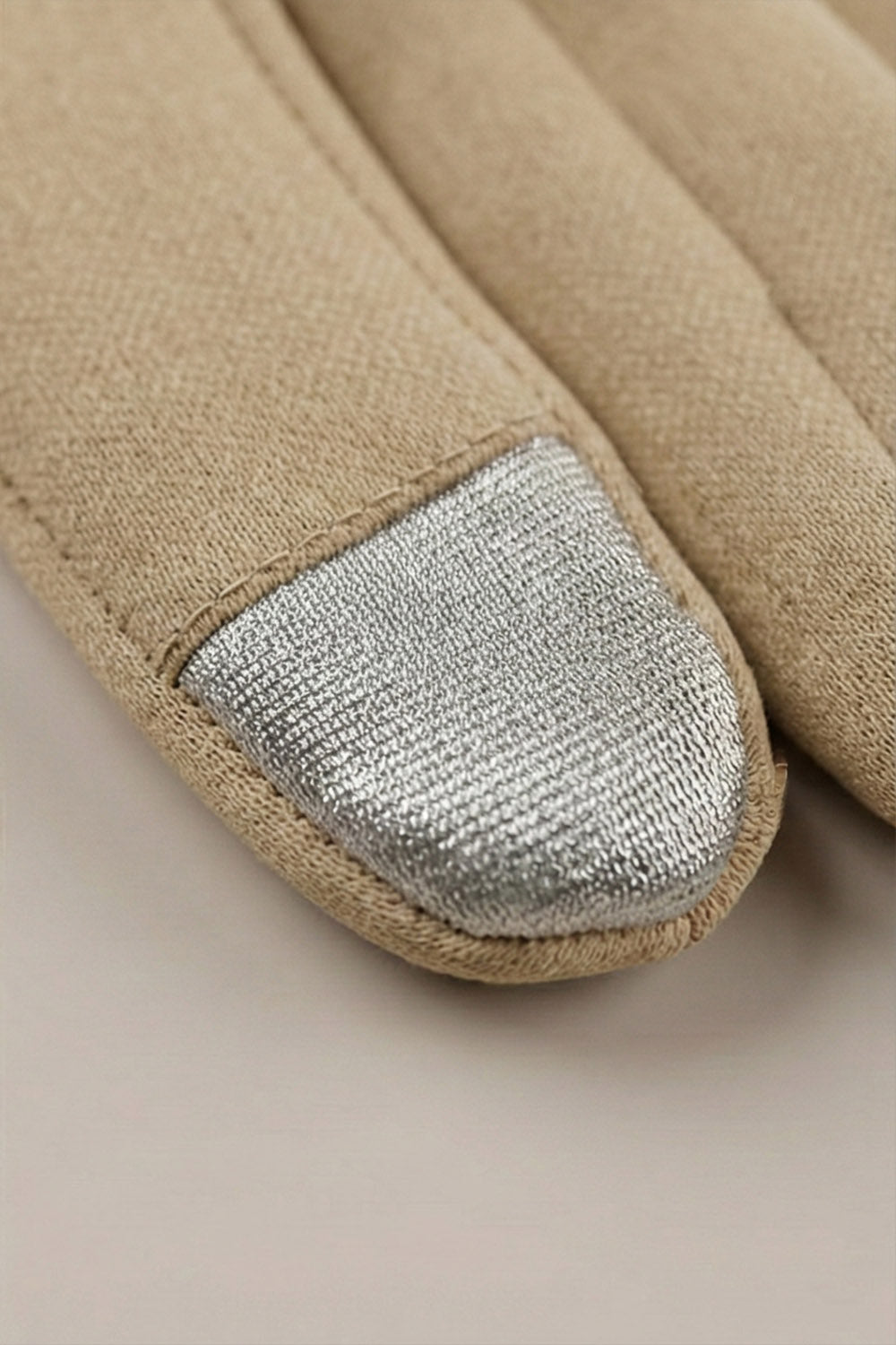 Kaşe Eldiven - Zigzag Kışlık Eldiven - Vizon