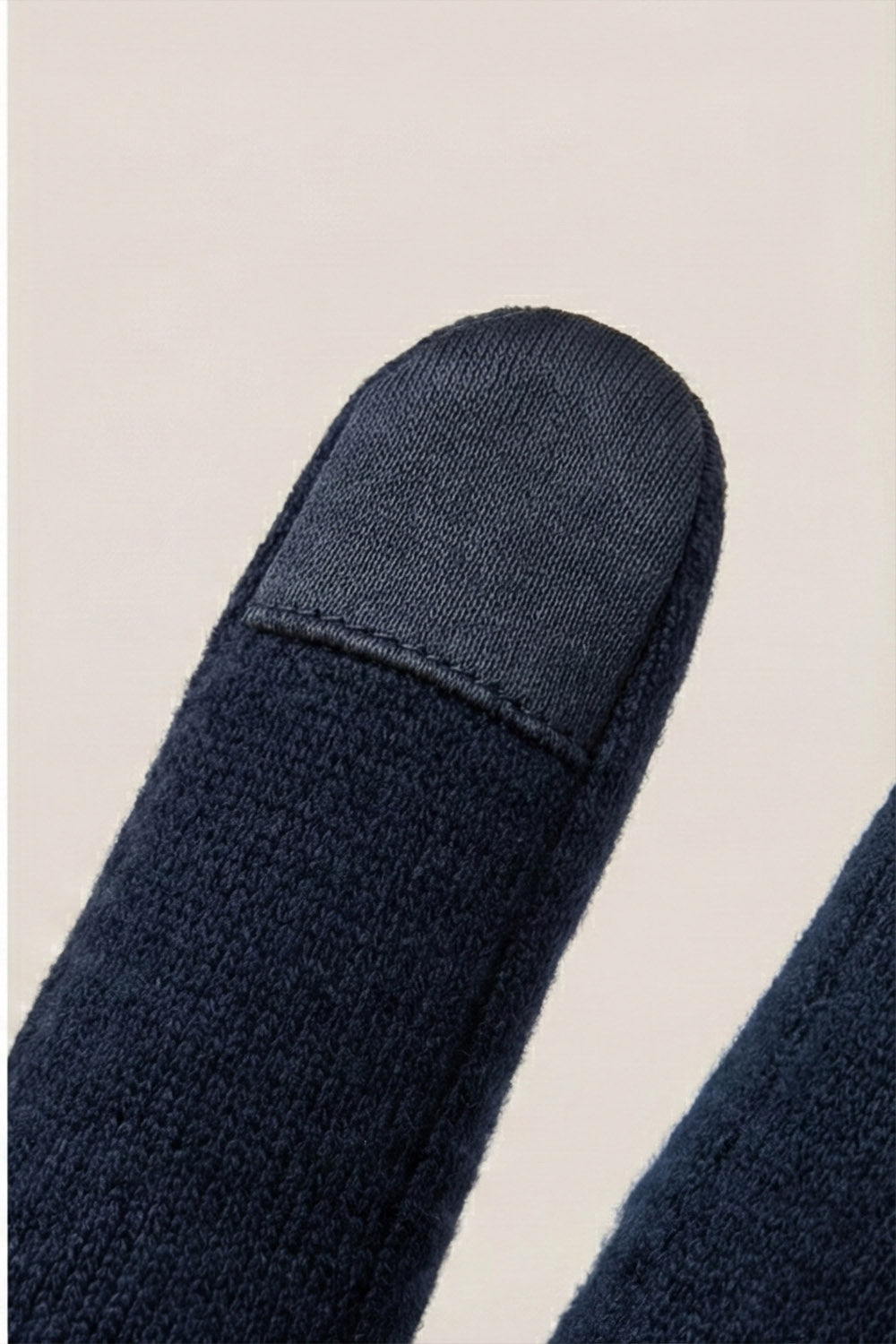 Kaşe Eldiven - Zigzag Kışlık Eldiven - Lacivert