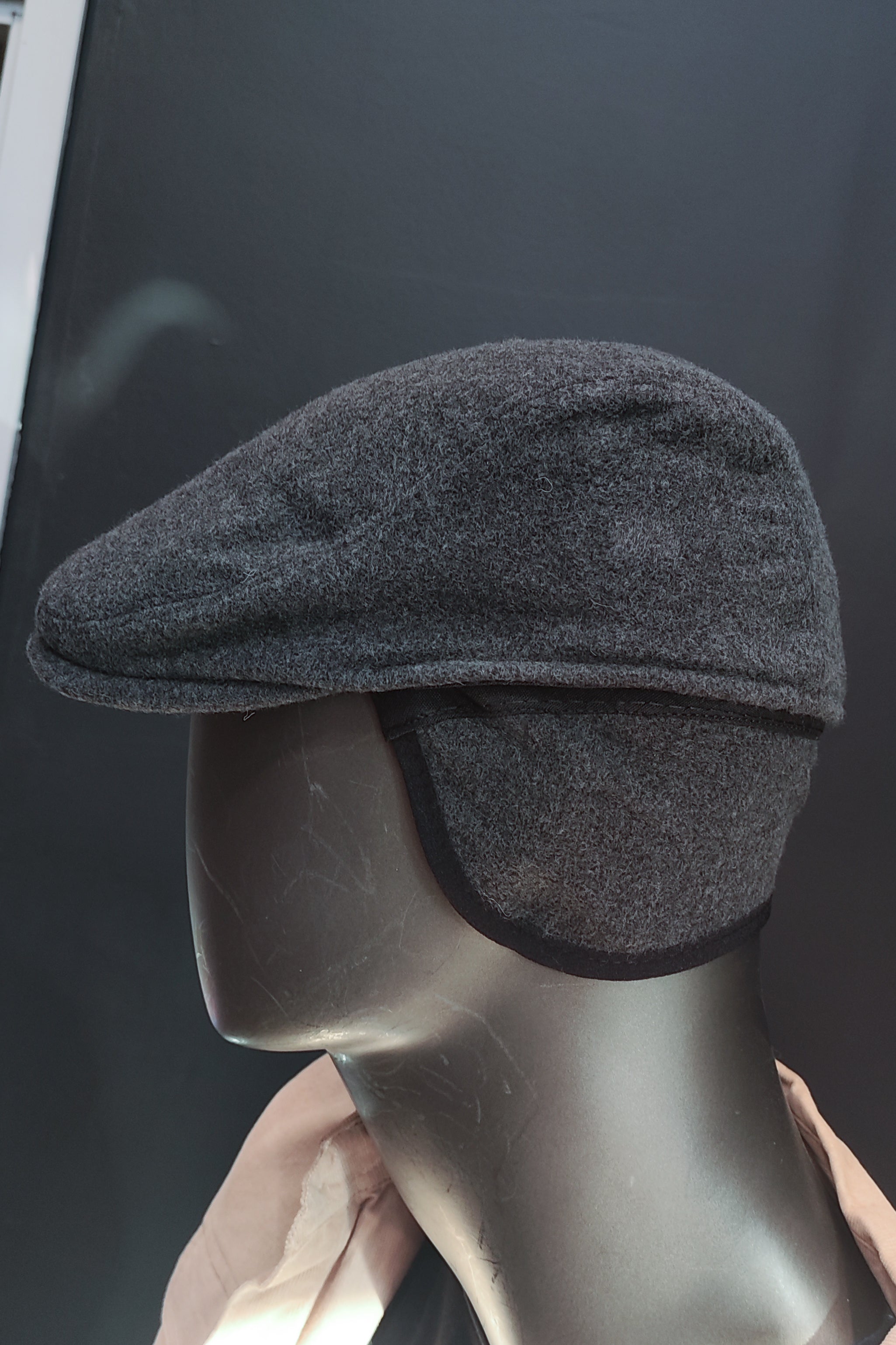 Kulak Korumalı Kaşe Kasket - Gri