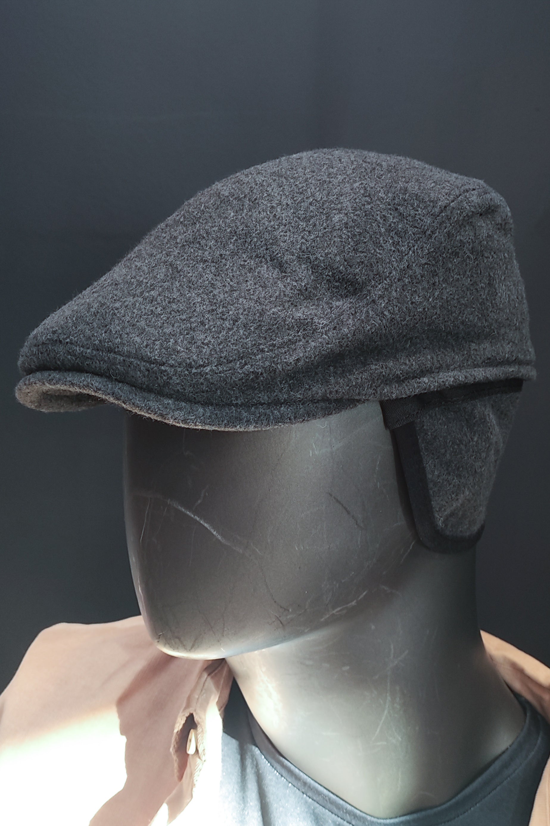 Kulak Korumalı Kaşe Kasket - Gri