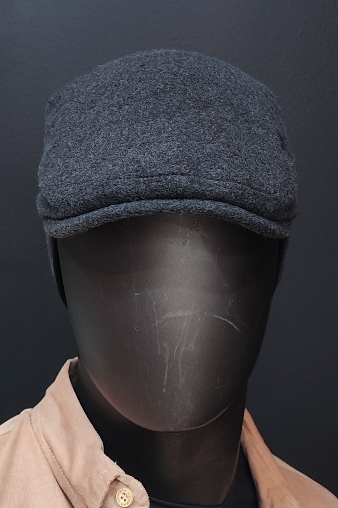 Kulak Korumalı Kaşe Kasket - Gri