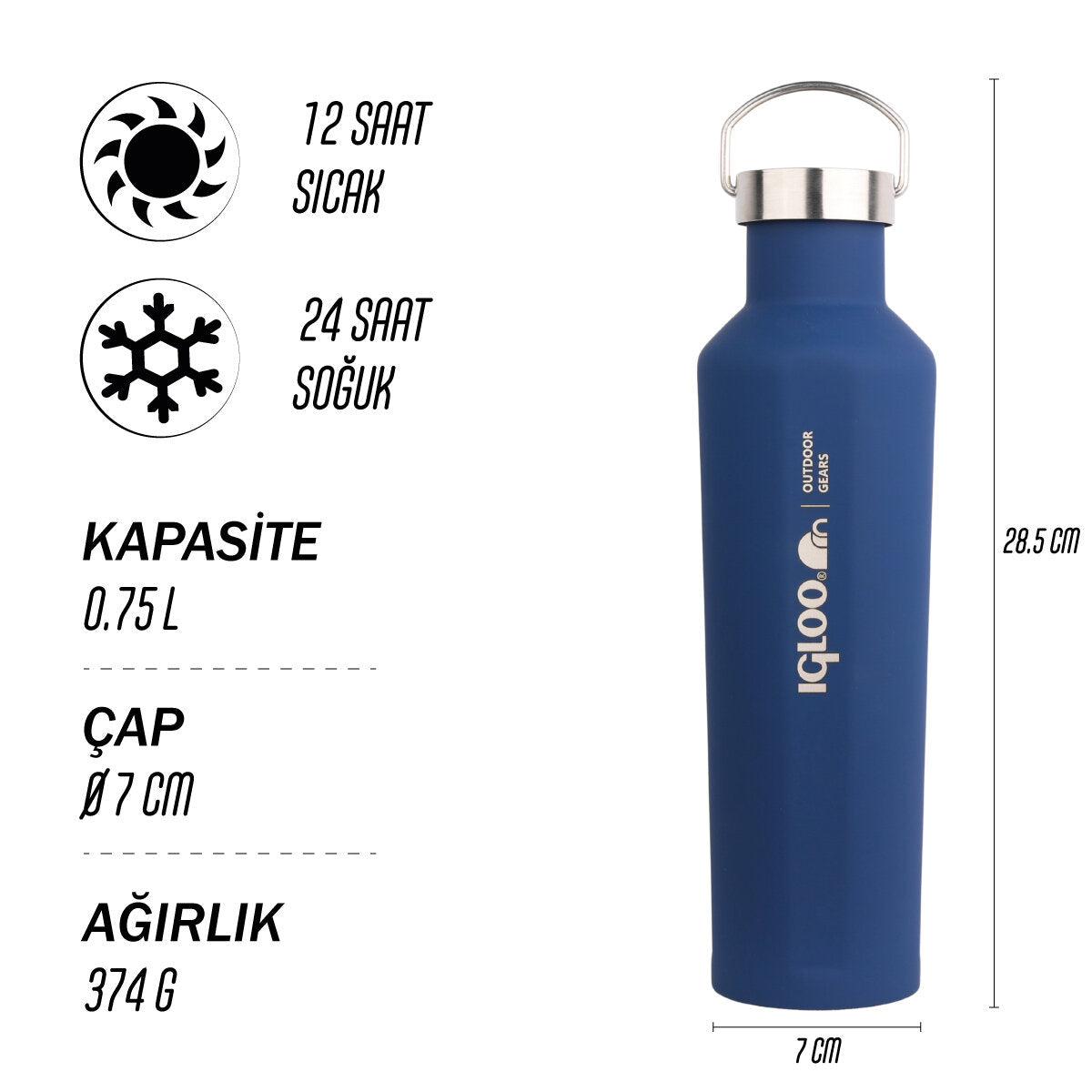 Igloo Pentagon Termos 750ml-LACİVERT