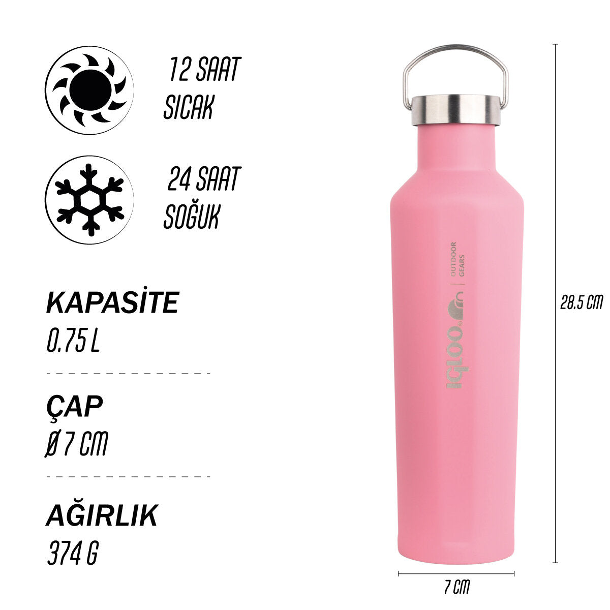 Igloo Pentagon Termos 750ml-PEMBE
