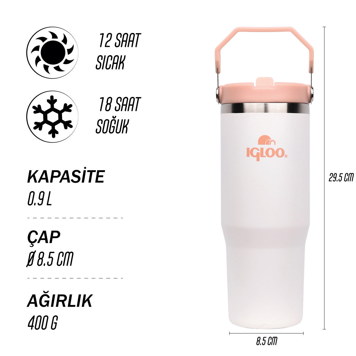 Igloo Powder Termos 900ml-BEYAZ