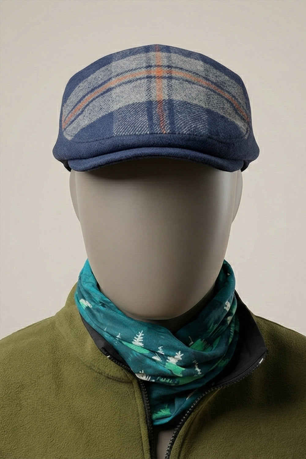 Kaşe Kasket - Ekose Mavi