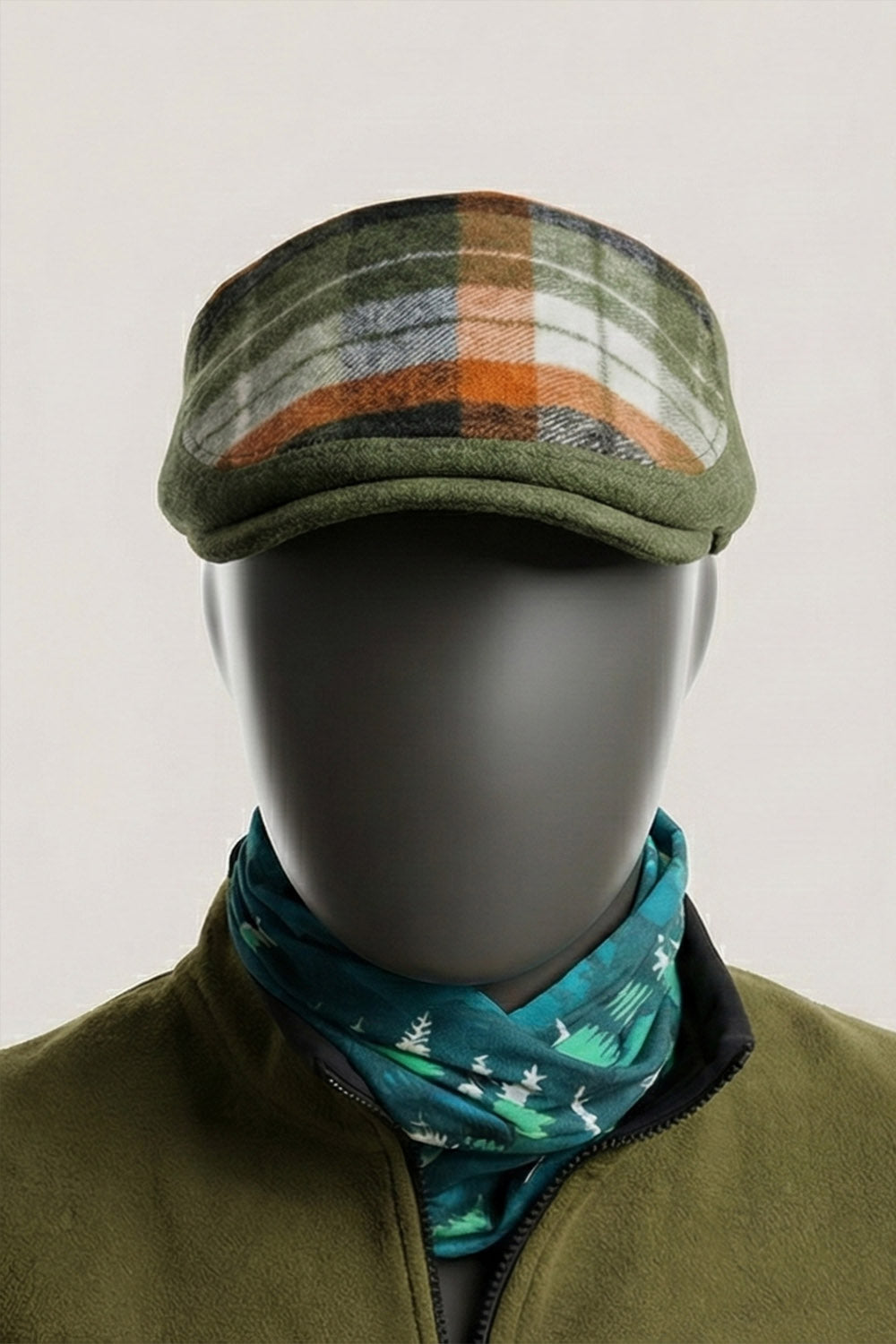 Kaşe Kasket - Ekose Yeşil