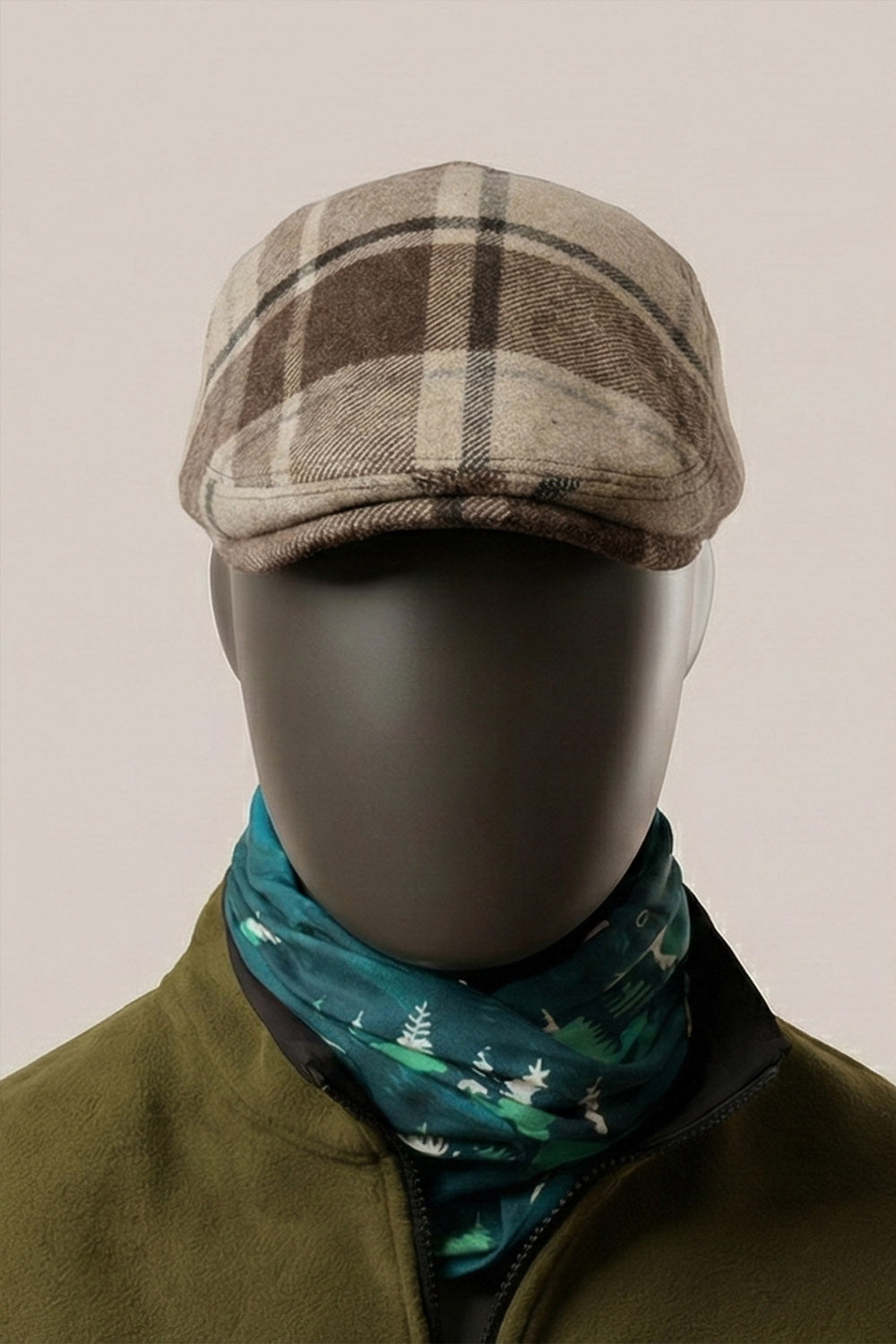 Kaşe Kasket - Ekose Bej