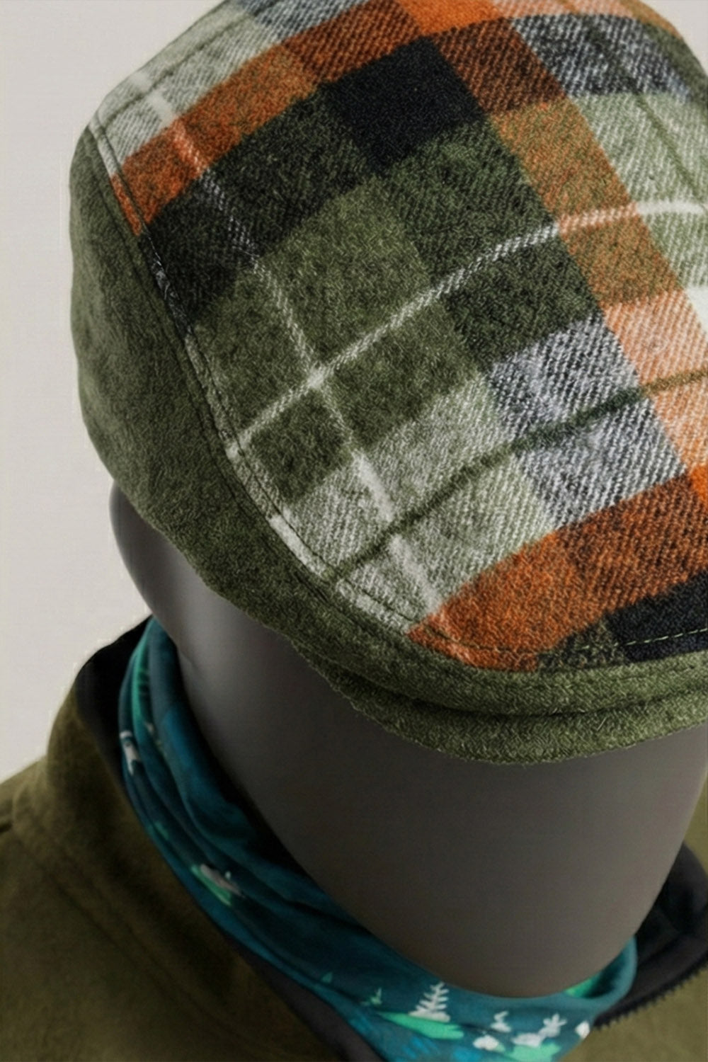 Kaşe Kasket - Ekose Yeşil