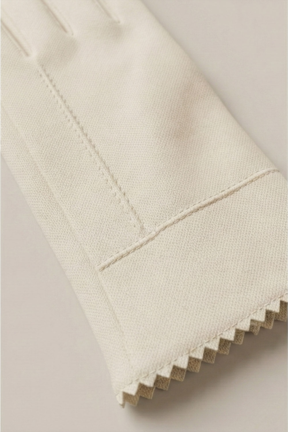 Kaşe Eldiven - Zigzag Kışlık Eldiven - Ekru