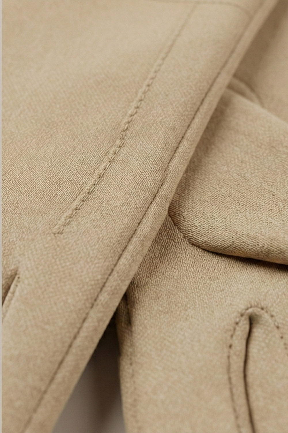 Kaşe Eldiven - Zigzag Kışlık Eldiven - Vizon