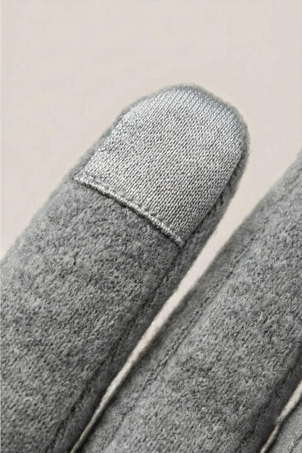 Kaşe Eldiven - Zigzag Kışlık Eldiven - Gri