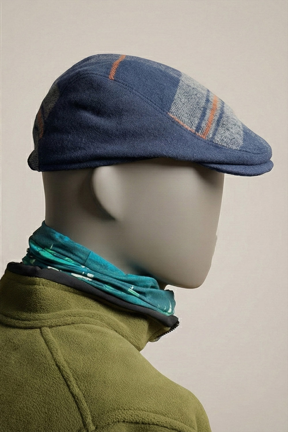 Kaşe Kasket - Ekose Mavi