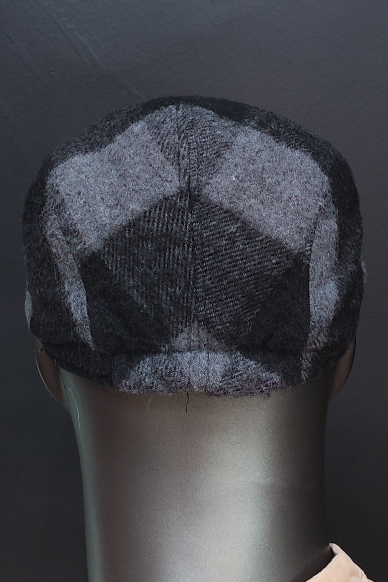 Kaşe Kasket Siyah Gri Ekose