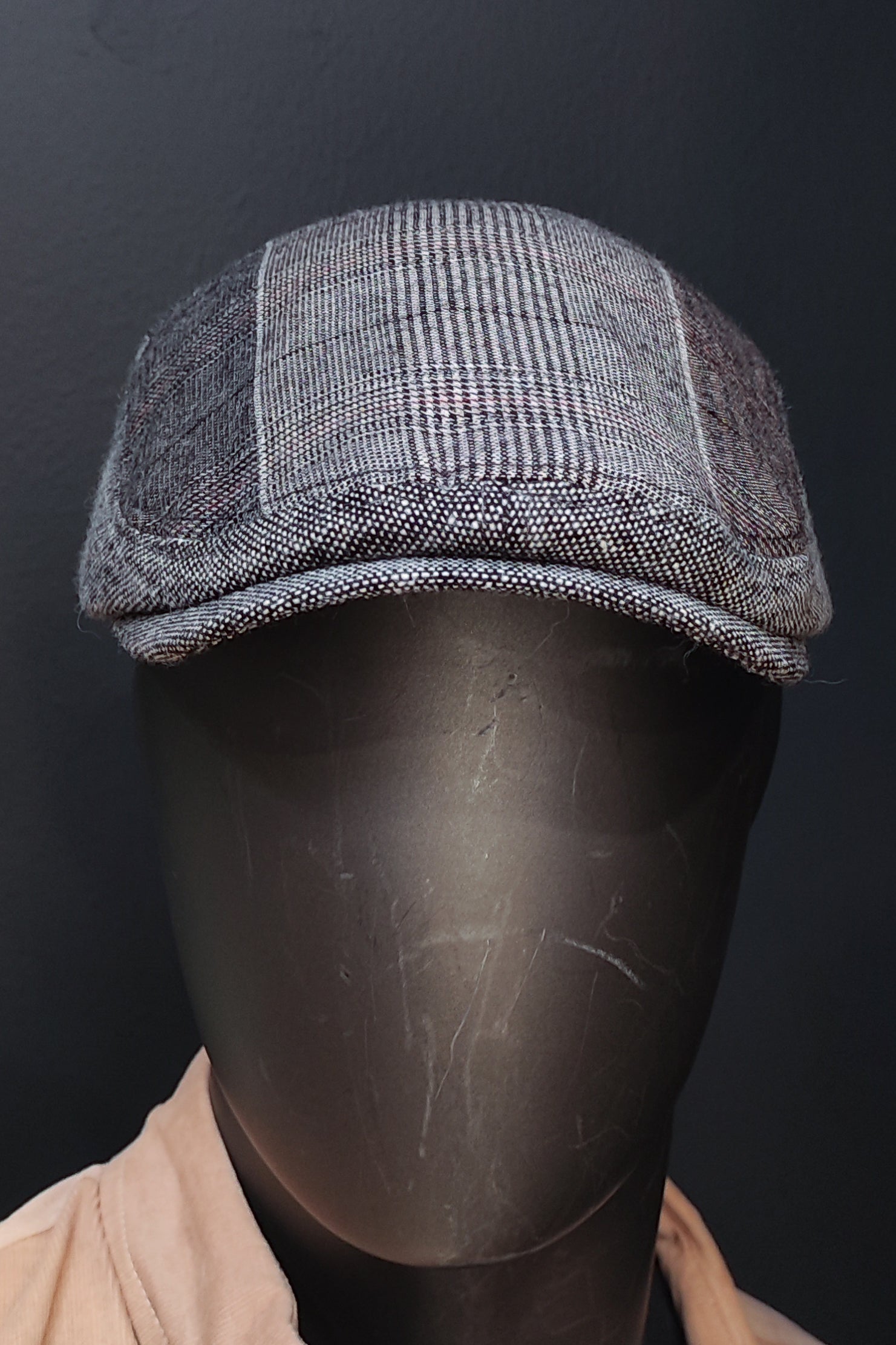 Kaşe kasket ince Kahve kareli