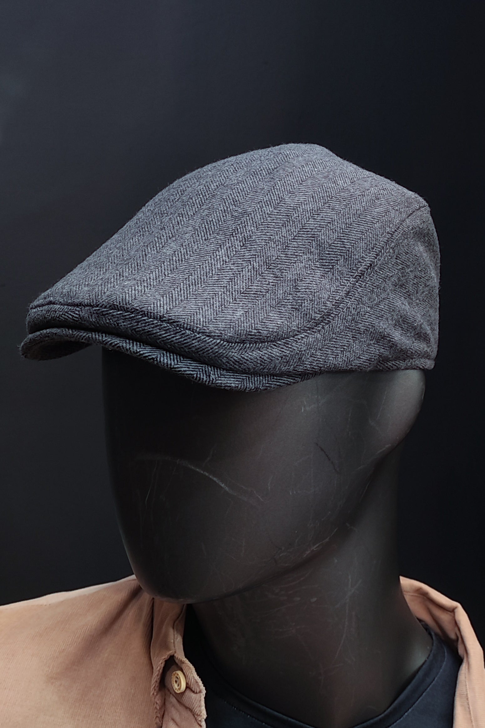 Kaşe Kasket Gri Balıksırtı