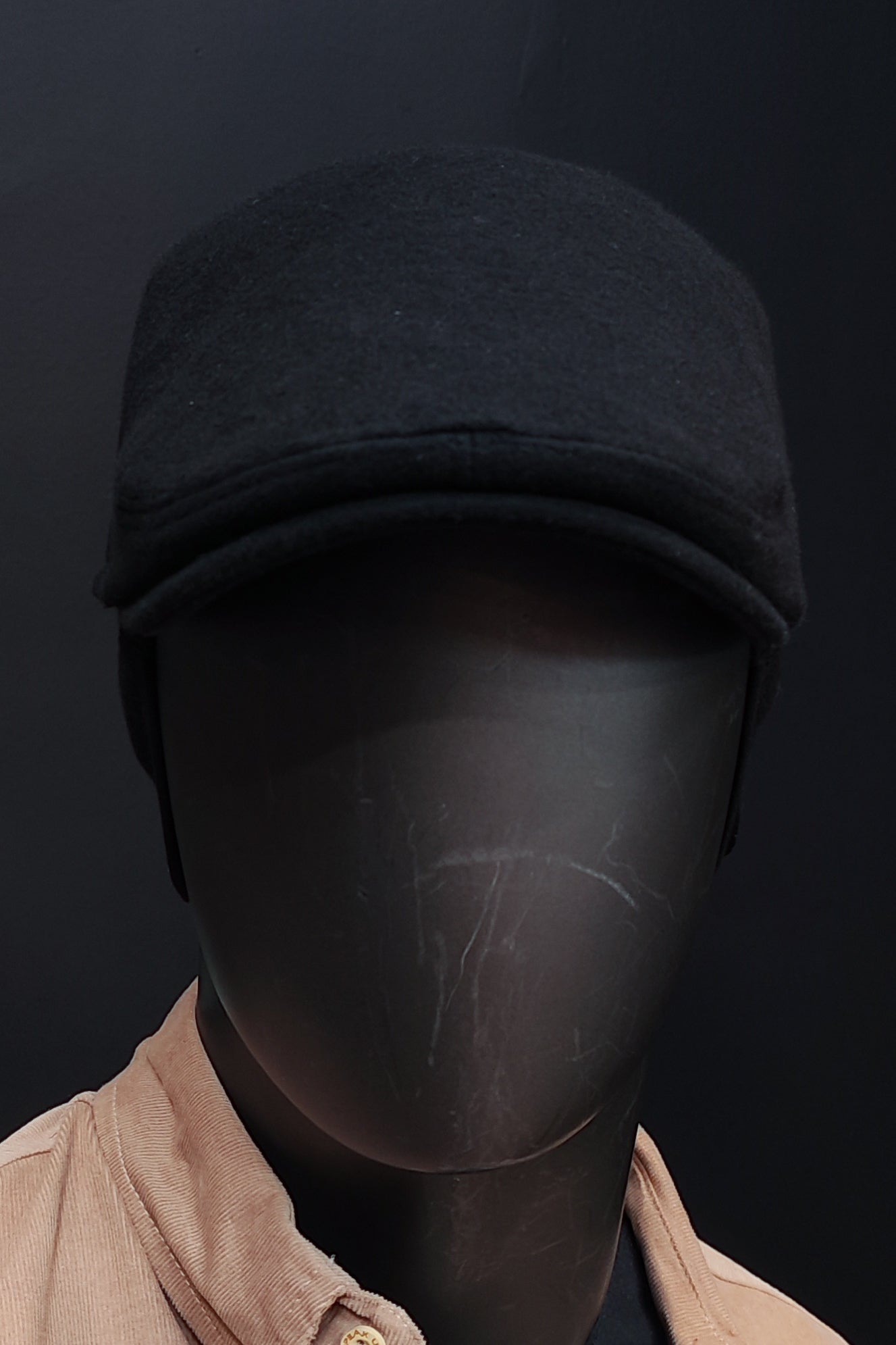 Kulak Korumalı Kaşe Kasket - Siyah