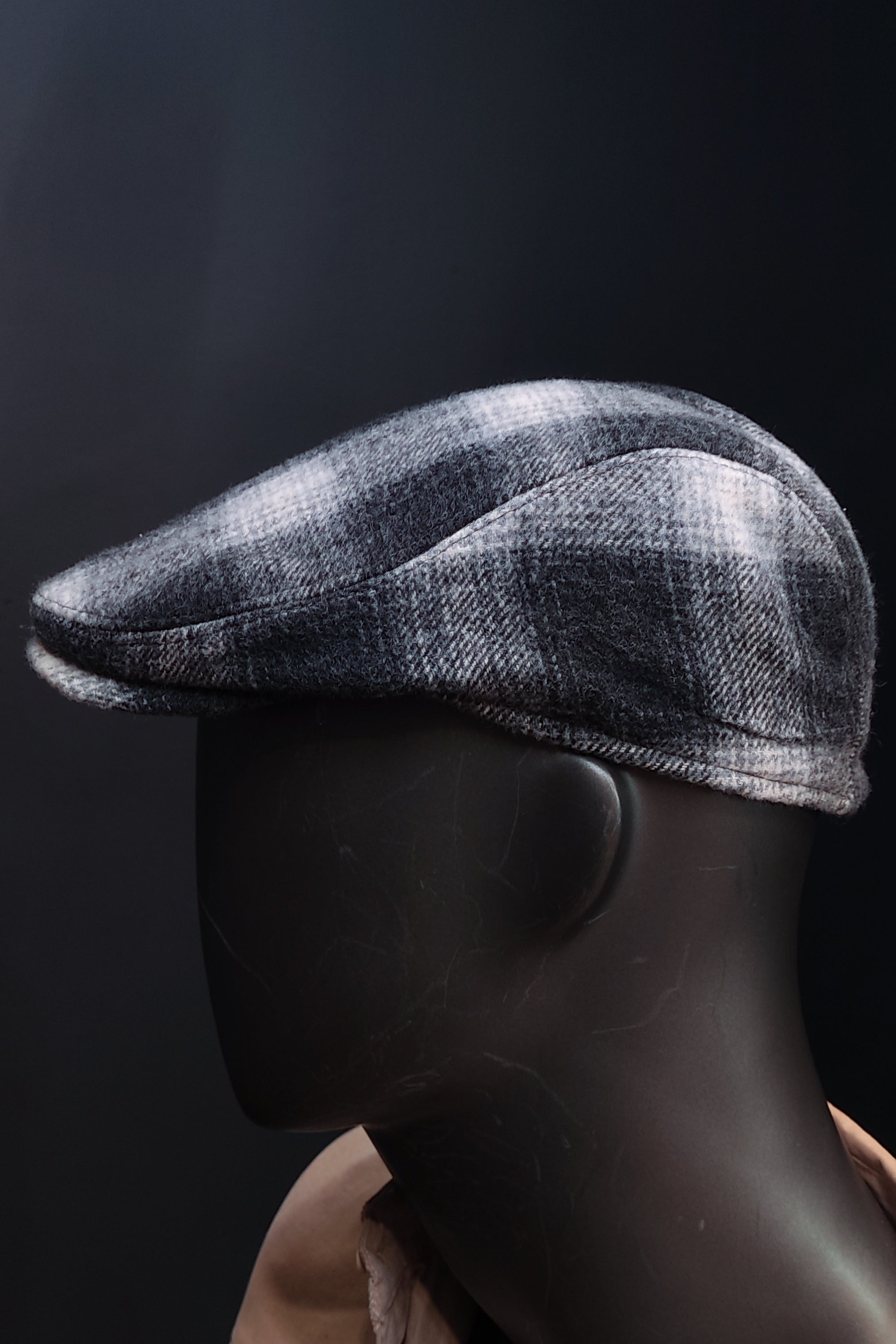 Kaşe kasket Gri Ekose