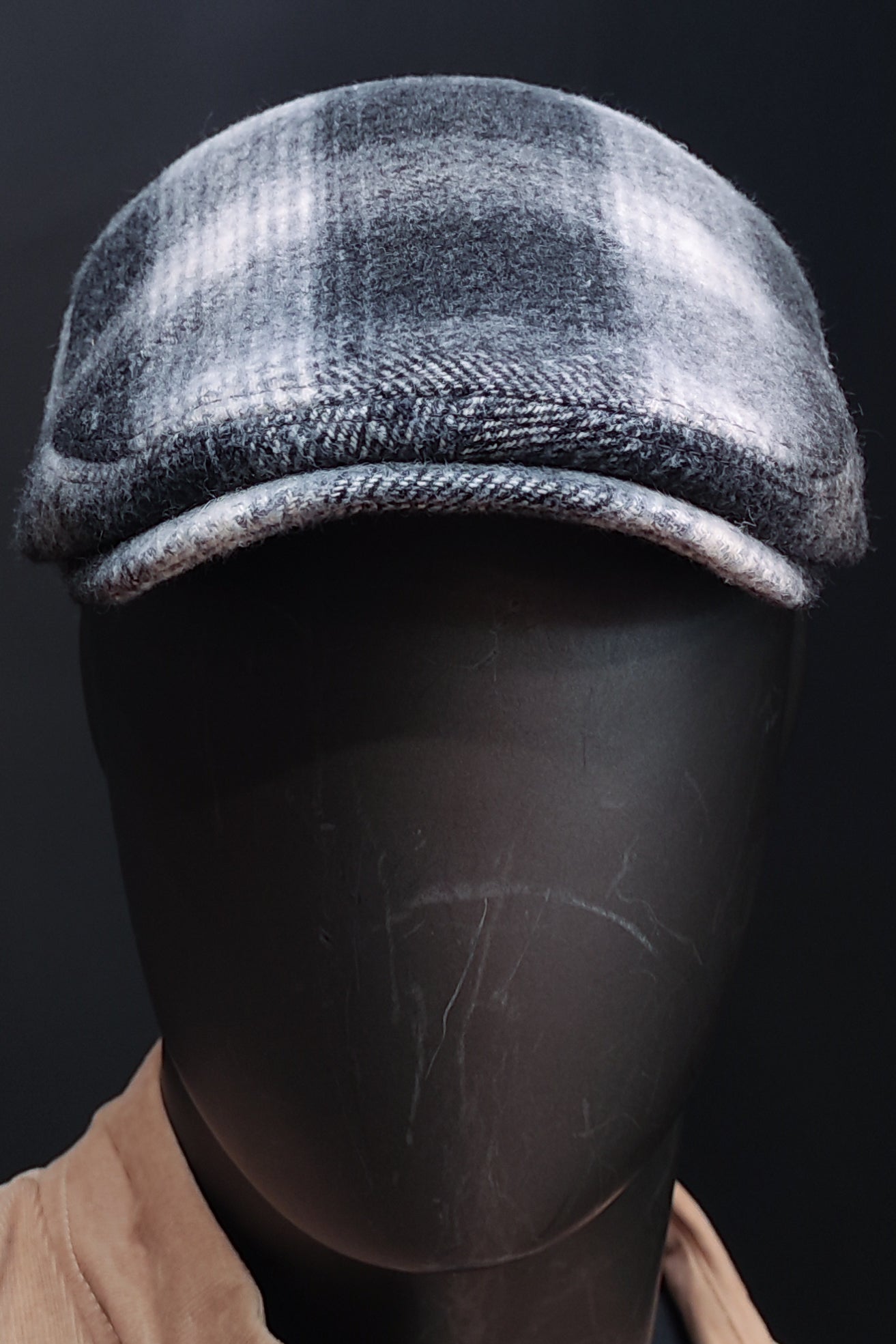 Kaşe kasket Gri Ekose