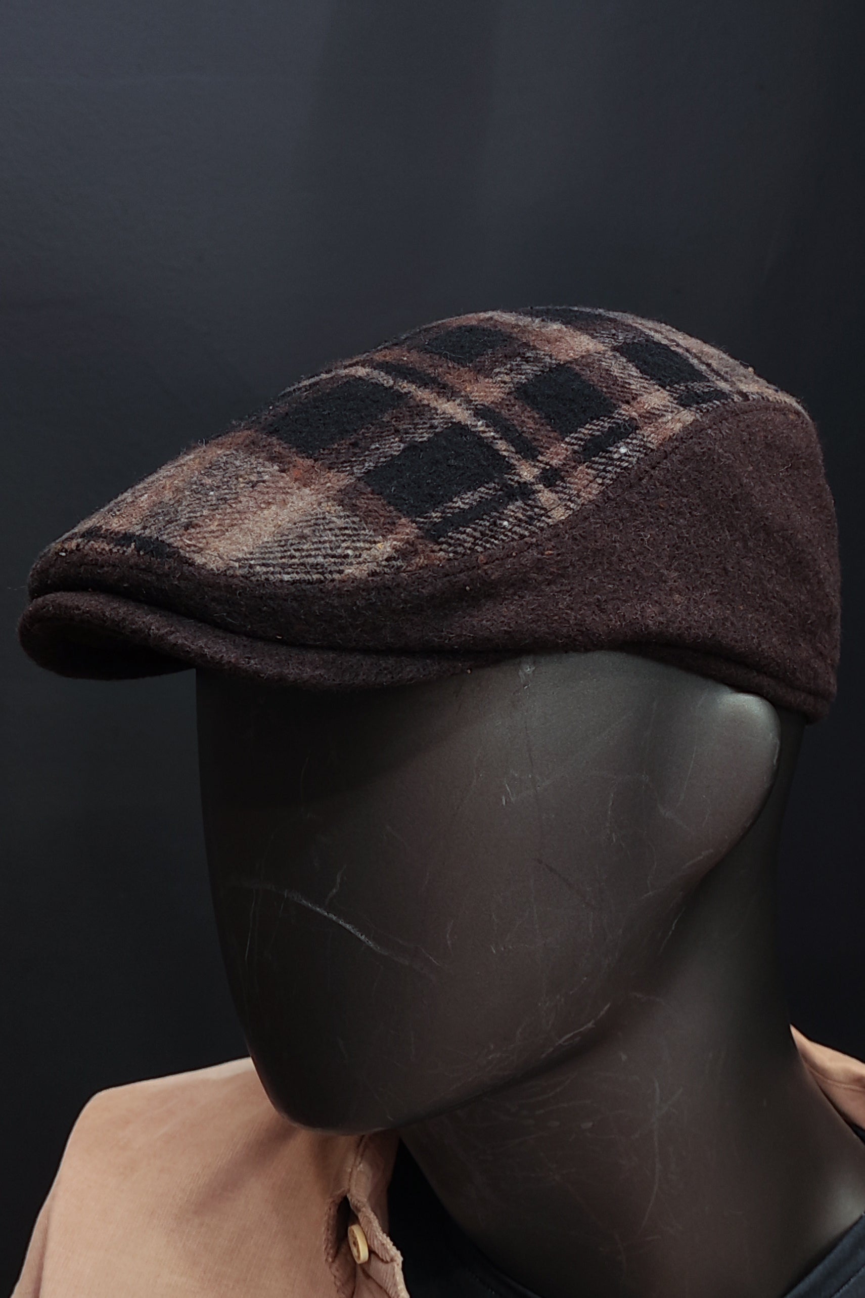 Kaşe Kasket - Kahve Ekose