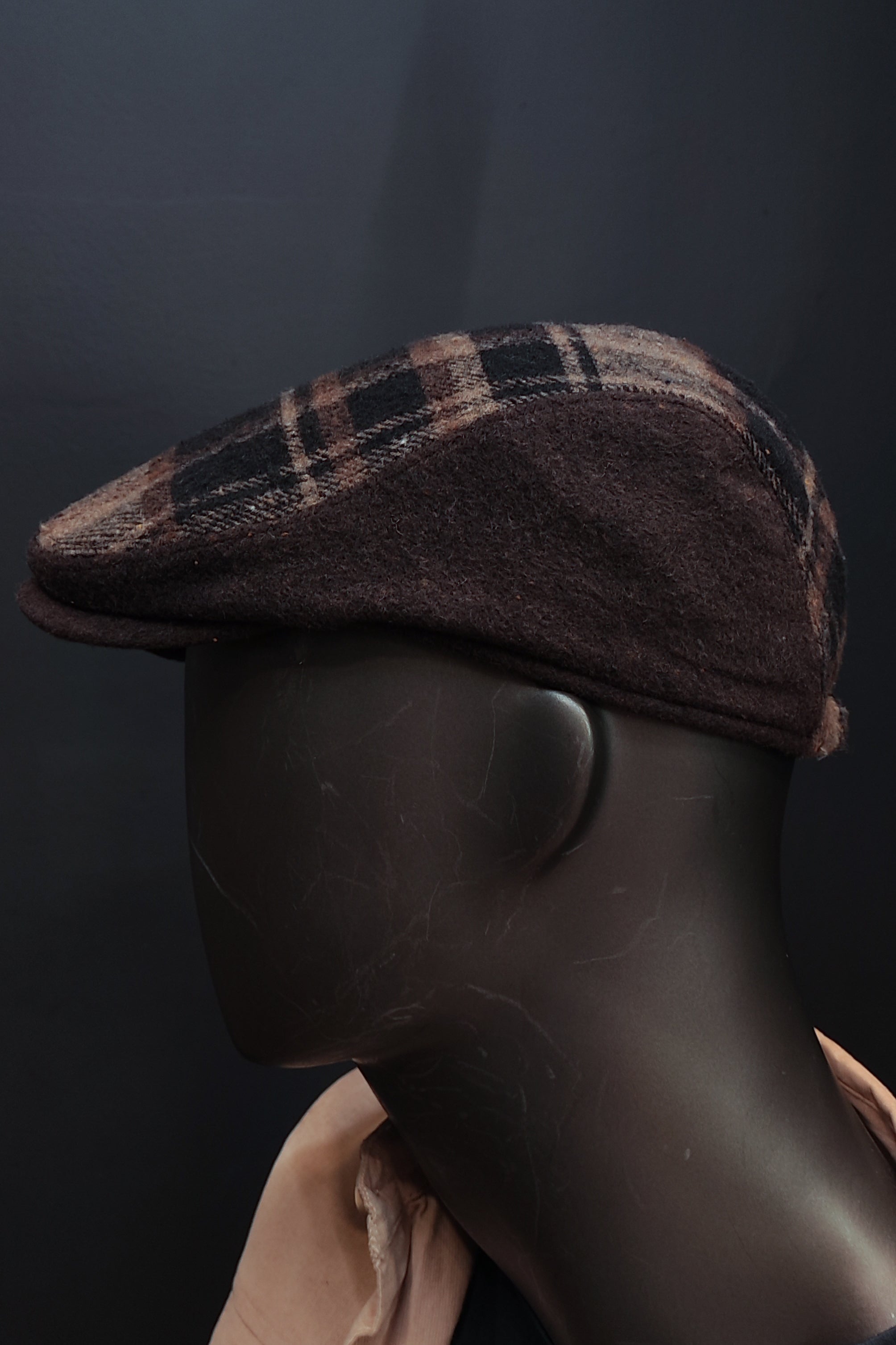 Kaşe Kasket - Kahve Ekose