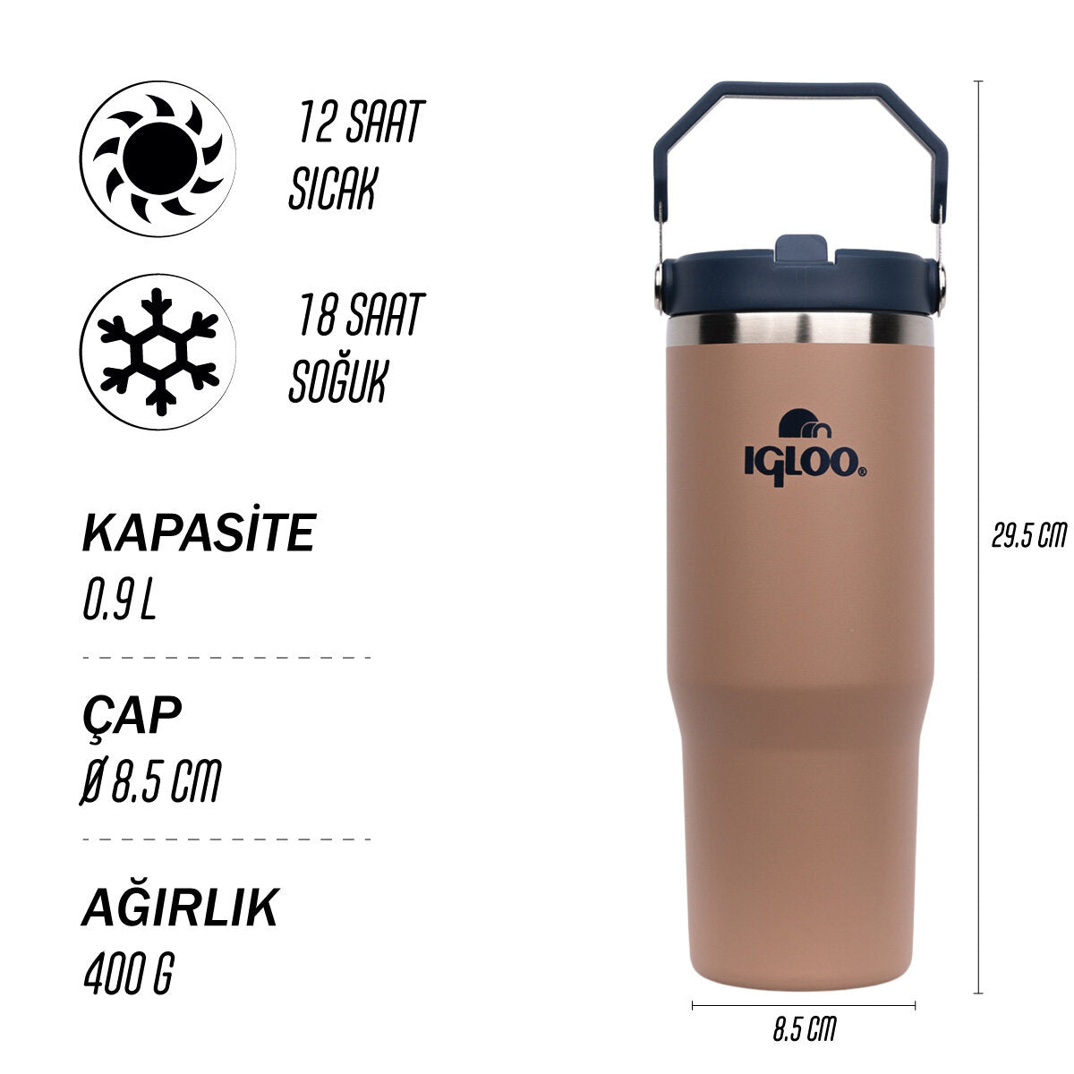 Igloo Powder Termos 900ml-KAHVERENGİ