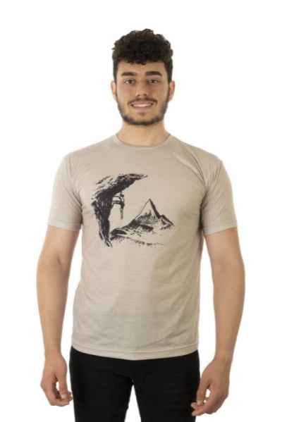 Utopeak Bej Tırmanışçı T-shirt